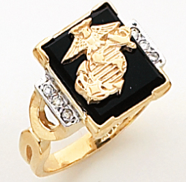Women's Military Ring, 10KT or 14KT Yellow or White Gold #4111